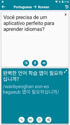 Korean - Portuguese android App screenshot 5